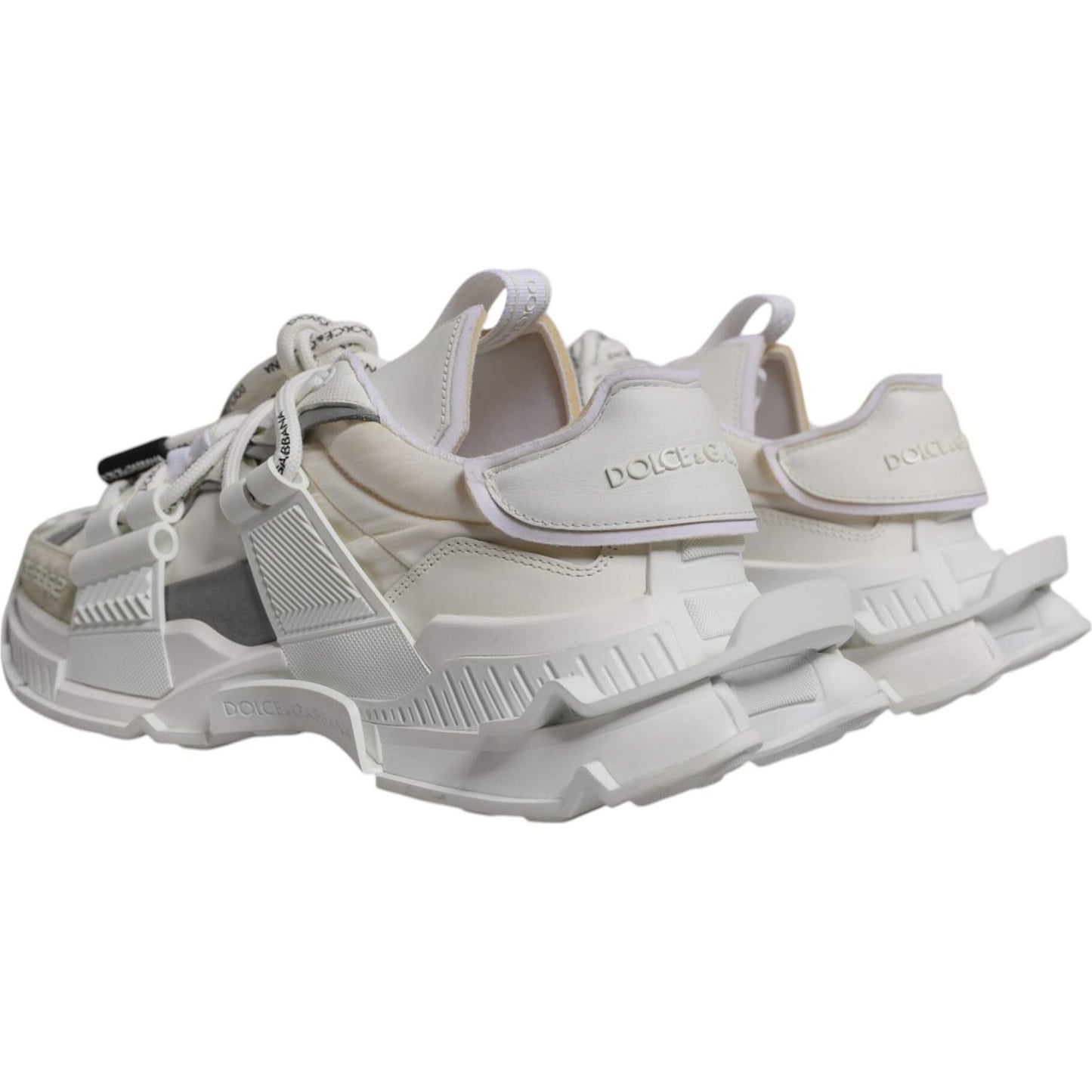 Dolce & Gabbana White Nylon Low Top Space Sneakers Shoes MV7187-42.5