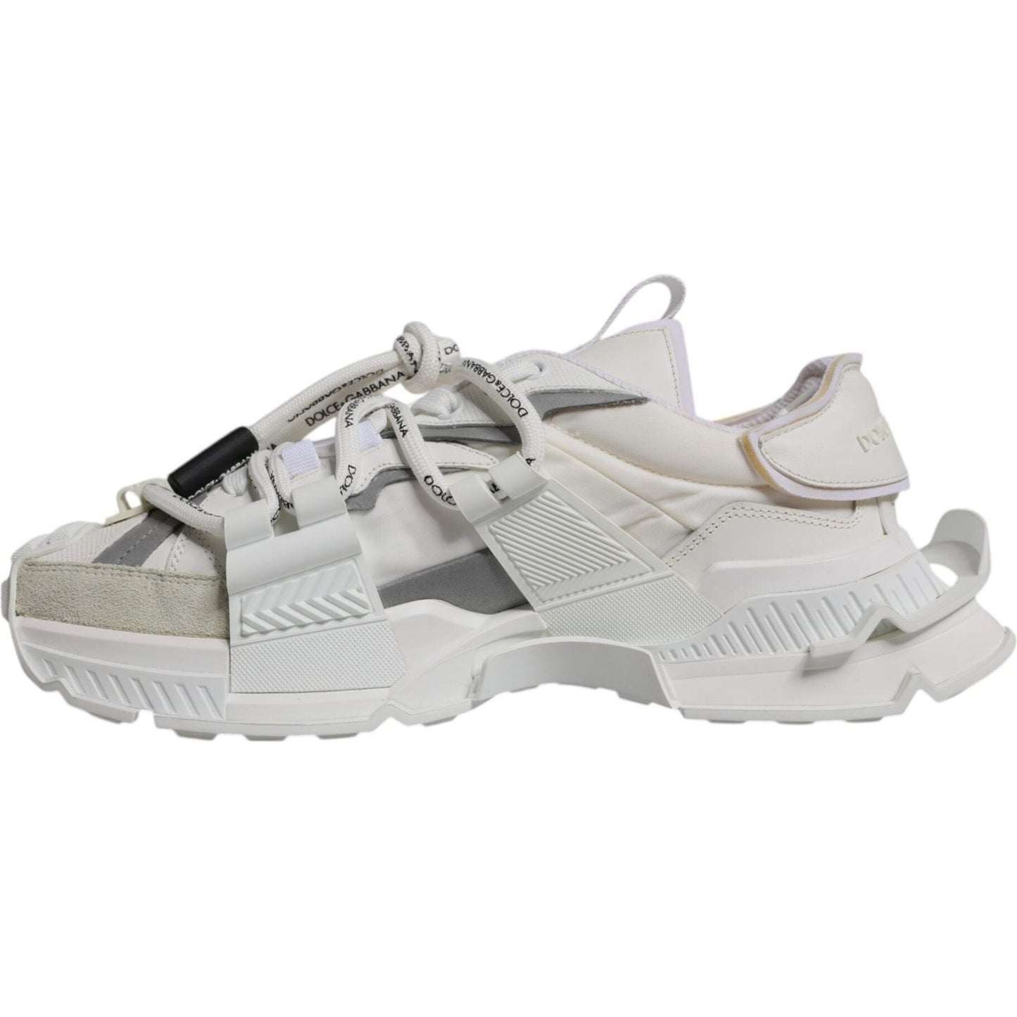 Dolce & Gabbana White Nylon Low Top Space Sneakers Shoes MV7187-42.5