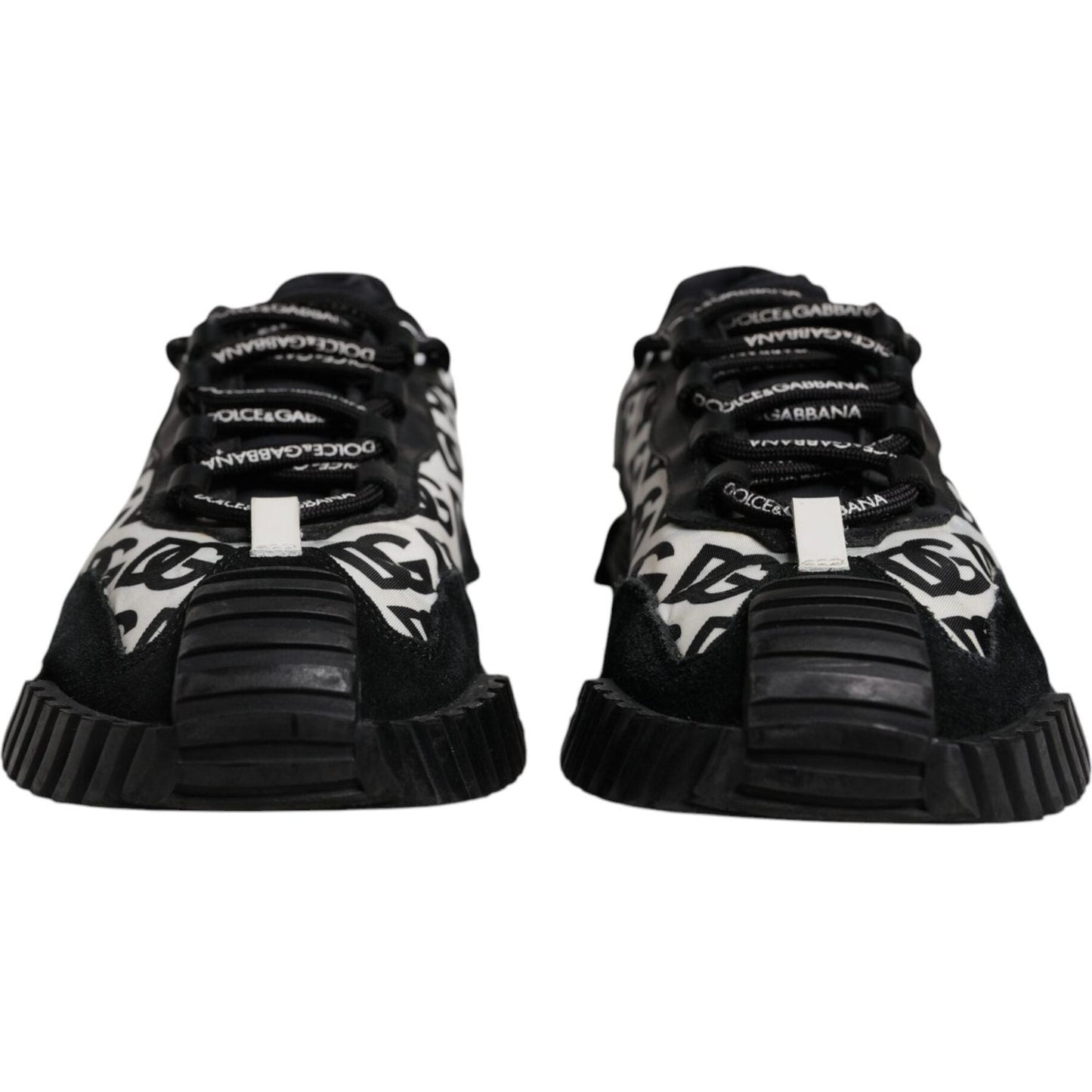 Dolce & Gabbana Black Logo Lace Up Low Top NS1 Sneakers Shoes MV7191-42