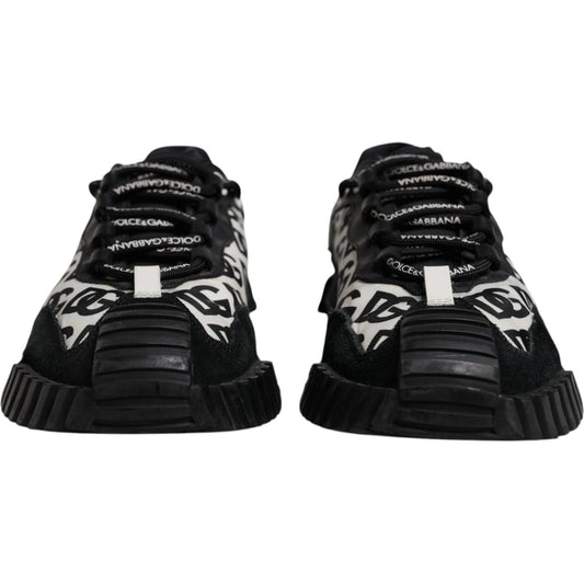 Dolce & Gabbana Black Logo Lace Up Low Top NS1 Sneakers Shoes MV7191-42