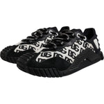 Dolce & Gabbana Black Logo Lace Up Low Top NS1 Sneakers Shoes MV7191-42