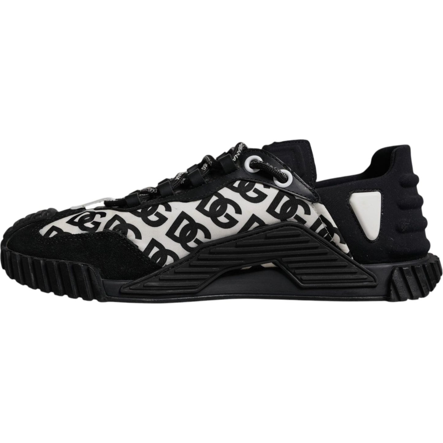 Dolce & Gabbana Black Logo Lace Up Low Top NS1 Sneakers Shoes MV7191-42