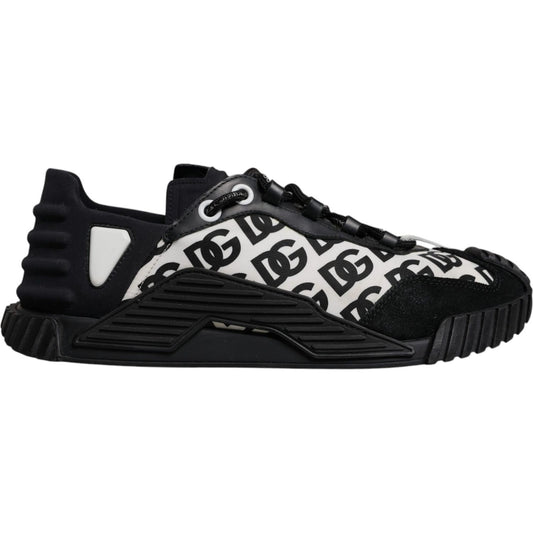 Dolce & Gabbana Black Logo Lace Up Low Top NS1 Sneakers Shoes MV7191-42