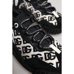 Dolce & Gabbana Black Logo Lace Up Low Top NS1 Sneakers Shoes MV7191-42