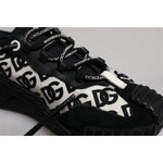 Dolce & Gabbana Black Logo Lace Up Low Top NS1 Sneakers Shoes MV7191-42