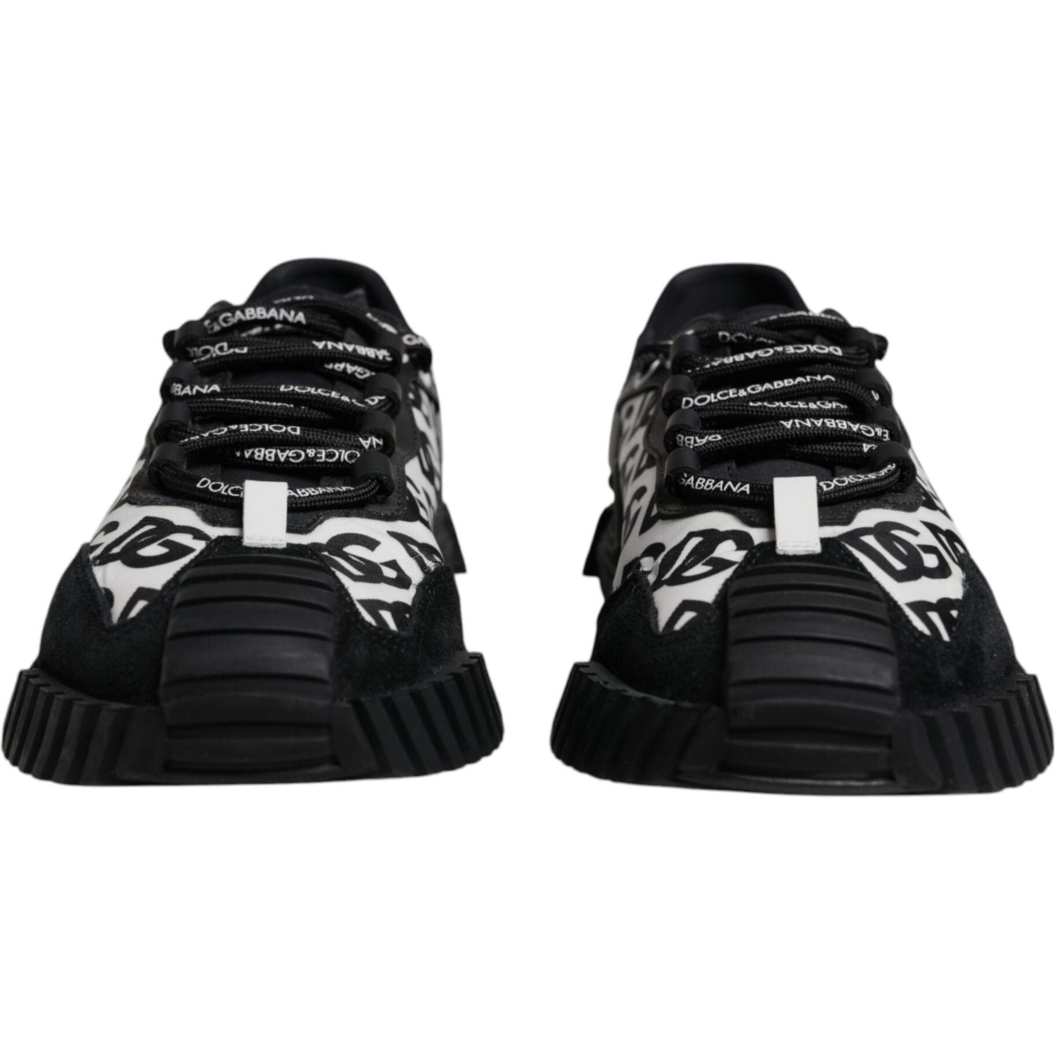 Dolce & Gabbana Black Logo Lace Up Low Top NS1 Sneakers Shoes