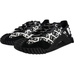 Dolce & Gabbana Black Logo Lace Up Low Top NS1 Sneakers Shoes MV7195-42