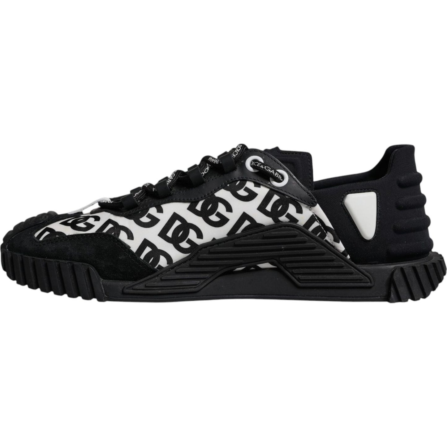Dolce & Gabbana Black Logo Lace Up Low Top NS1 Sneakers Shoes MV7195-42