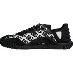 Dolce & Gabbana Black Logo Lace Up Low Top NS1 Sneakers Shoes MV7195-42