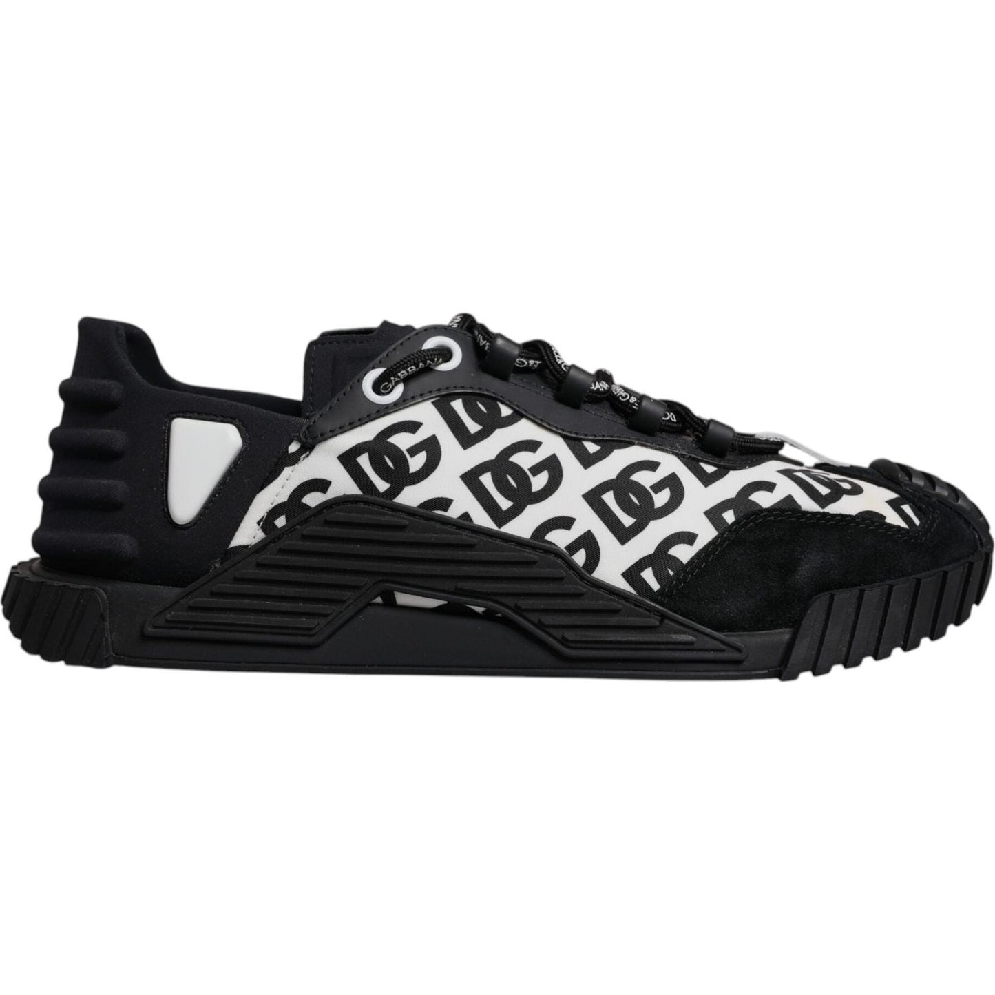 Dolce & Gabbana Black Logo Lace Up Low Top NS1 Sneakers Shoes MV7195-42