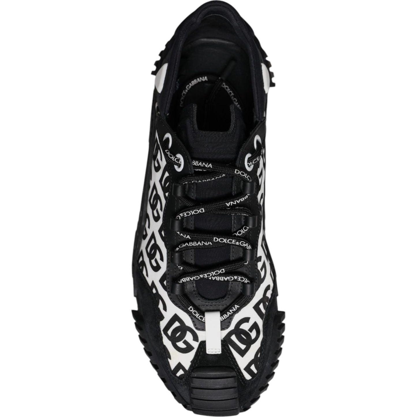 Dolce & Gabbana Black Logo Lace Up Low Top NS1 Sneakers Shoes MV7195-42
