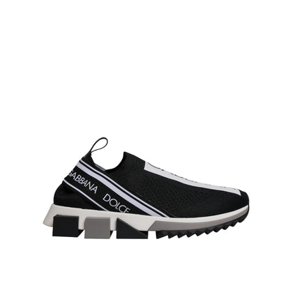 Dolce & Gabbana Black White Slip On Sorrento Sneakers Shoes