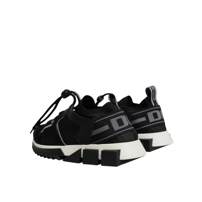 Dolce & Gabbana Black Mesh Sorrento Trekking Sneakers Shoes