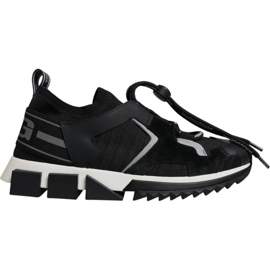 Dolce & Gabbana Black Mesh Sorrento Trekking Sneakers Shoes LA12534-38.5