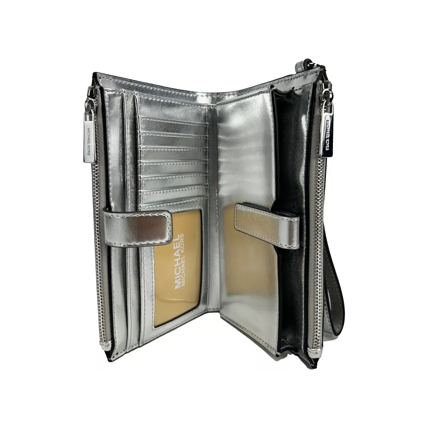 Front view with bag zipped and handles upright.
