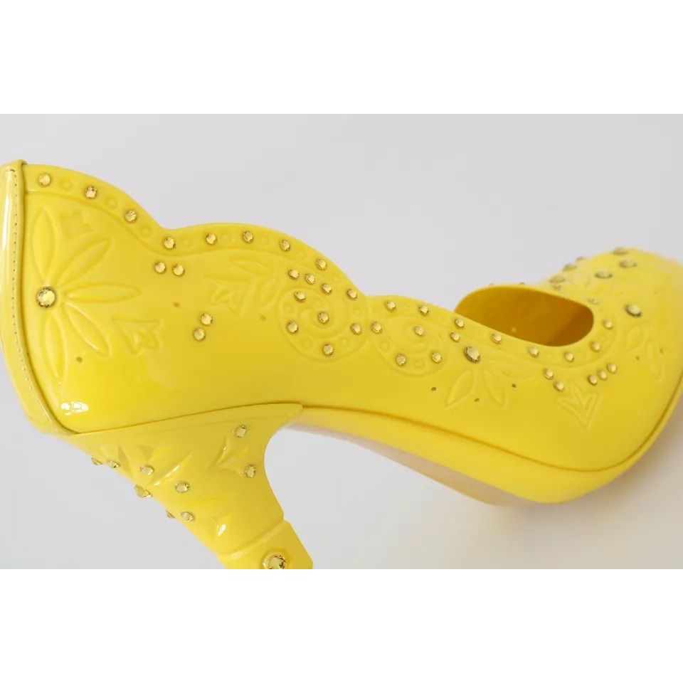 Dolce & Gabbana Yellow Crystal Heels CINDERELLA Shoes