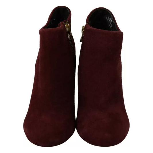 Steve Madden Maroon Blush Velvet Suede Penelope Ankle Boots Shoes LA8395-37
