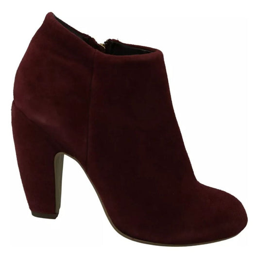 Steve Madden Maroon Blush Velvet Suede Penelope Ankle Boots Shoes LA8395-37