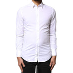 Dolce & Gabbana White GOLD Cotton Long Sleeves Dress Shirt TSH84134-37