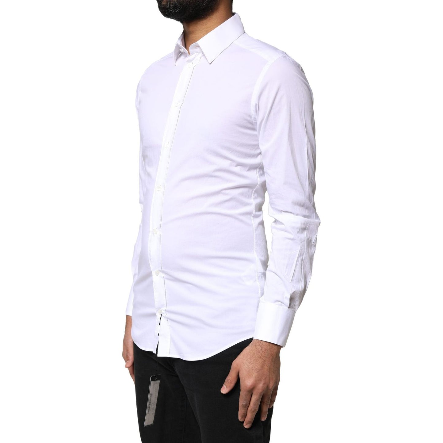 Dolce & Gabbana White GOLD Cotton Long Sleeves Dress Shirt TSH84134-37