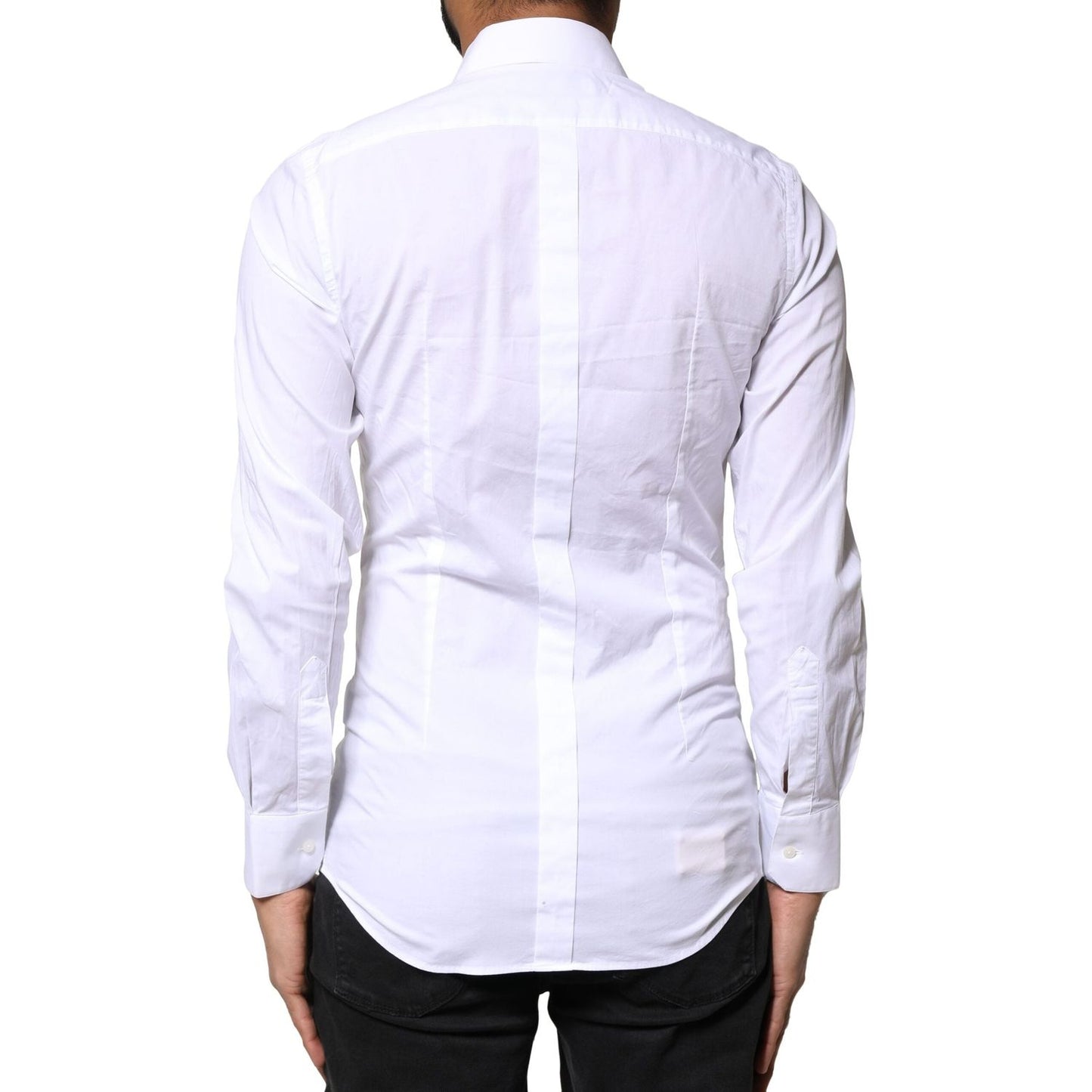 Dolce & Gabbana White GOLD Cotton Long Sleeves Dress Shirt TSH84134-37