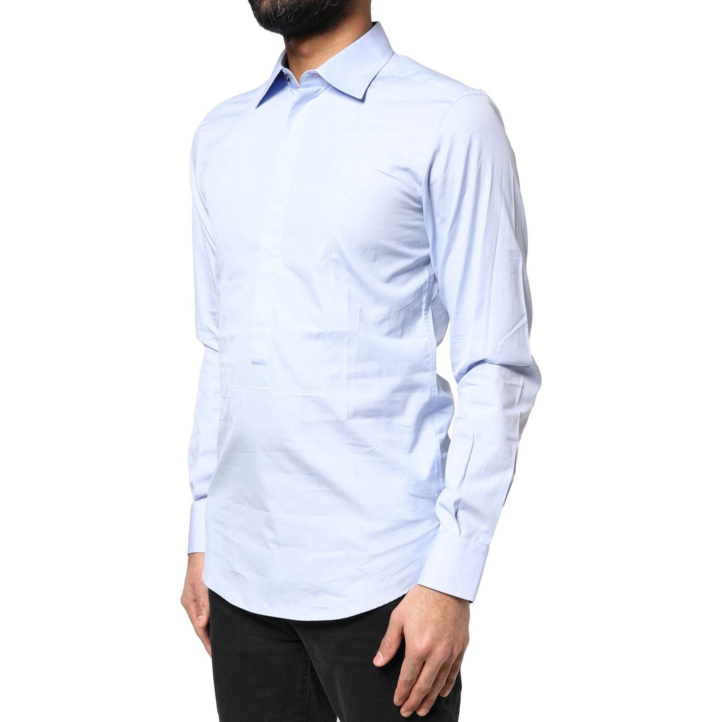 Dolce & Gabbana Light Blue Cotton Long Sleeves Dress Shirt TSH84709-37