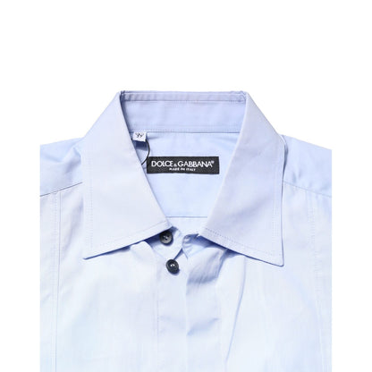 Dolce & Gabbana Light Blue Cotton Long Sleeves Dress Shirt