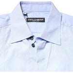 Dolce & Gabbana Light Blue Cotton Long Sleeves Dress Shirt TSH84709-37