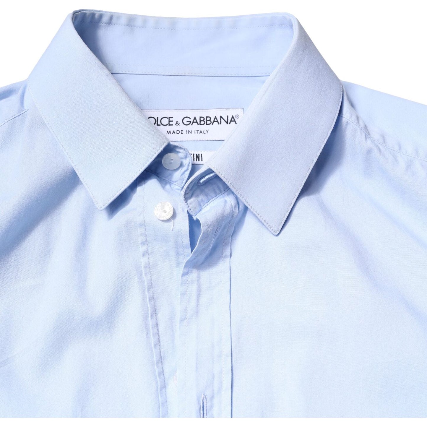 Dolce & Gabbana Light Blue Cotton MARTINI Formal Dress Shirt TSH86336-37