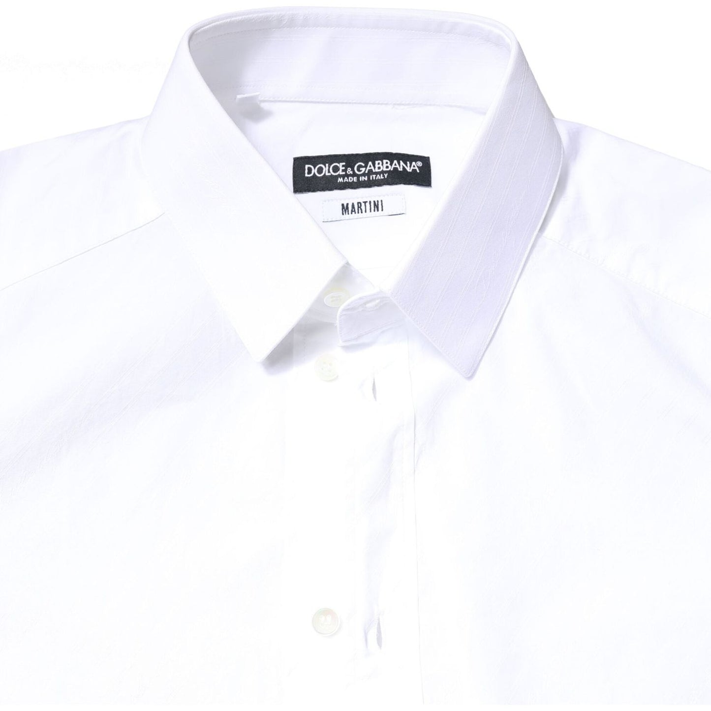 Dolce & Gabbana White Cotton MARTINI Formal Men Dress Shirt TSH86483-37