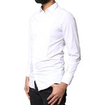 Dolce & Gabbana White GOLD Cotton Poplin Bib Men Dress Shirt TSH86510-37