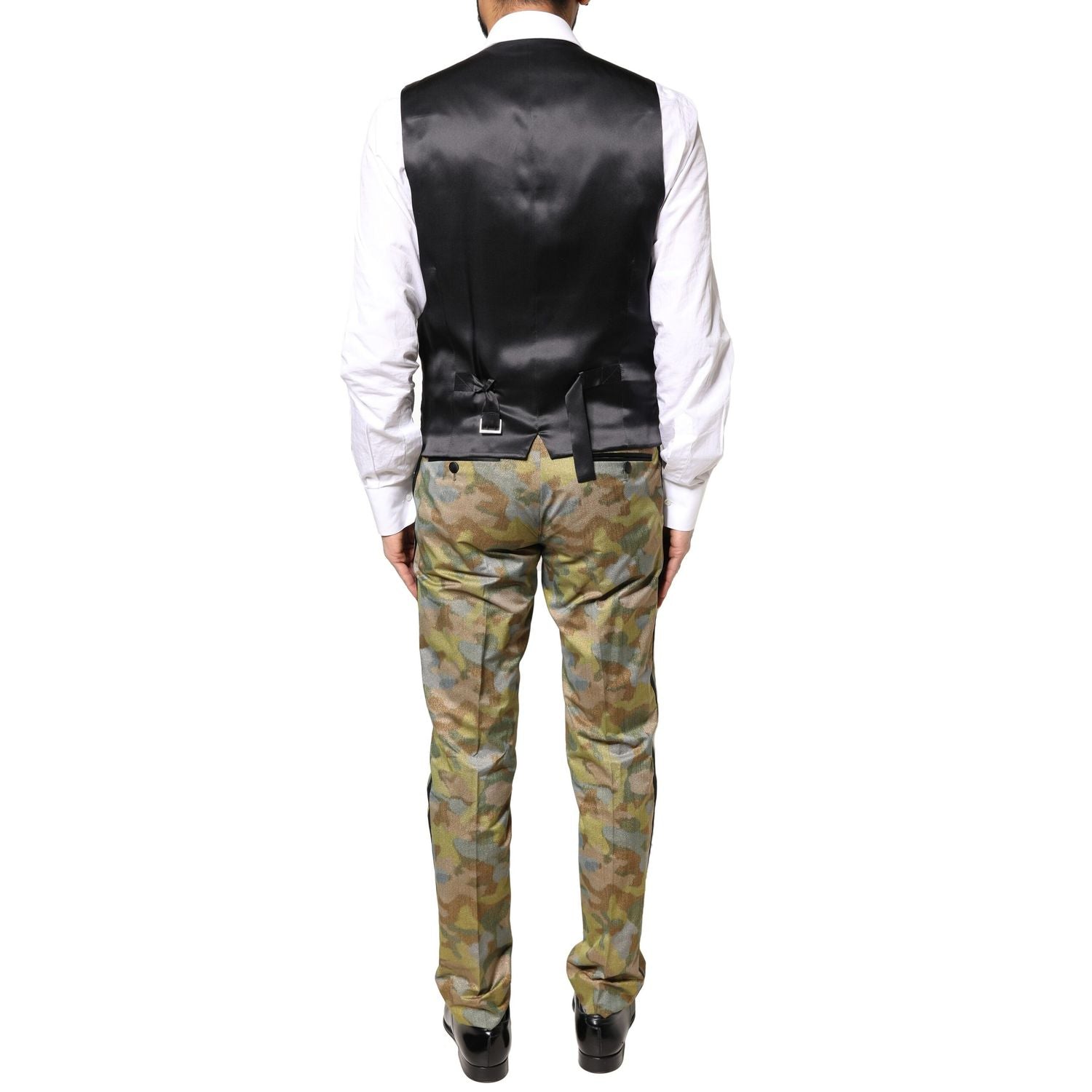 Dolce & Gabbana Multicolor Camouflage SICILIA 3 Piece Suit
