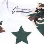 Dolce & Gabbana White Camouflage Stars Crew Neck T-shirt TSH86638-44