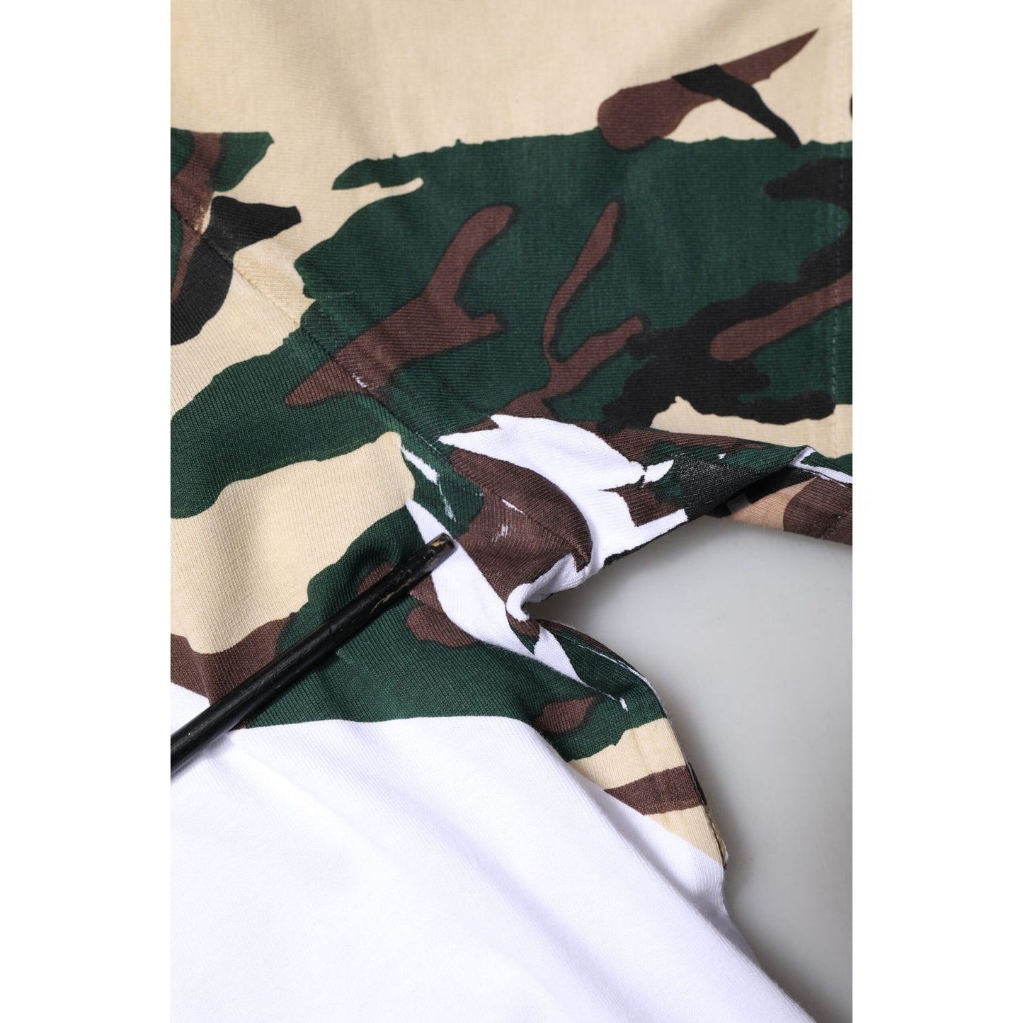 Dolce & Gabbana White Camouflage Stars Crew Neck T-shirt TSH86638-44