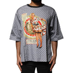 Dolce & Gabbana Gray Polka Dot Pin-Up Print Crew Neck T-shirt TSH87746-52
