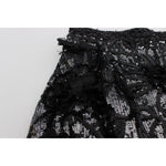 Dolce & Gabbana Black Crystal Sequined Mini Shorts