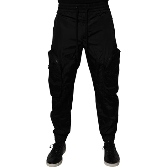Dolce & Gabbana Black Nylon Cargo Jogger Men Sweatpants Pants PAN75205-48
