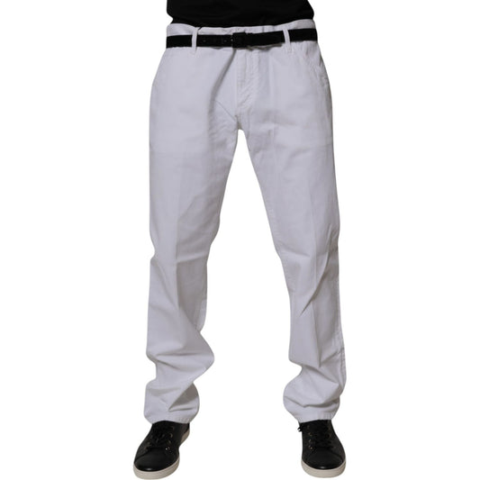 Dolce & Gabbana White Cotton Straight Men Denim Jeans PAN75212-54