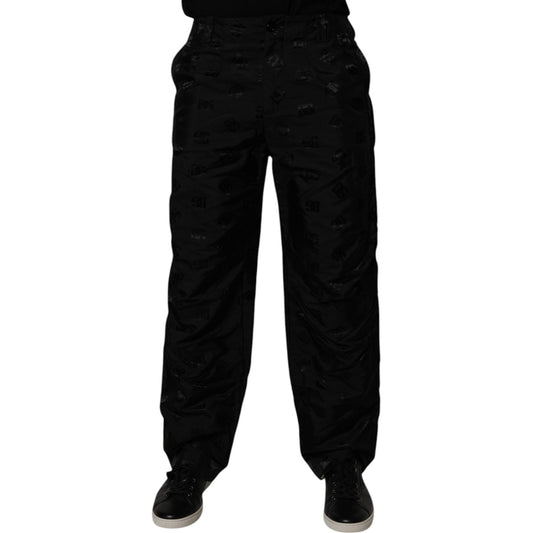 Dolce & Gabbana Black Logo Monogram Straight Pants PAN75213-48