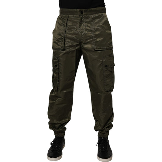 Dolce & Gabbana Dark Green Nylon Cargo Pants PAN75219-48