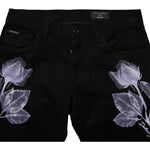 Dolce & Gabbana Black Floral Cotton Skinny Men Denim Jeans PAN75260-48