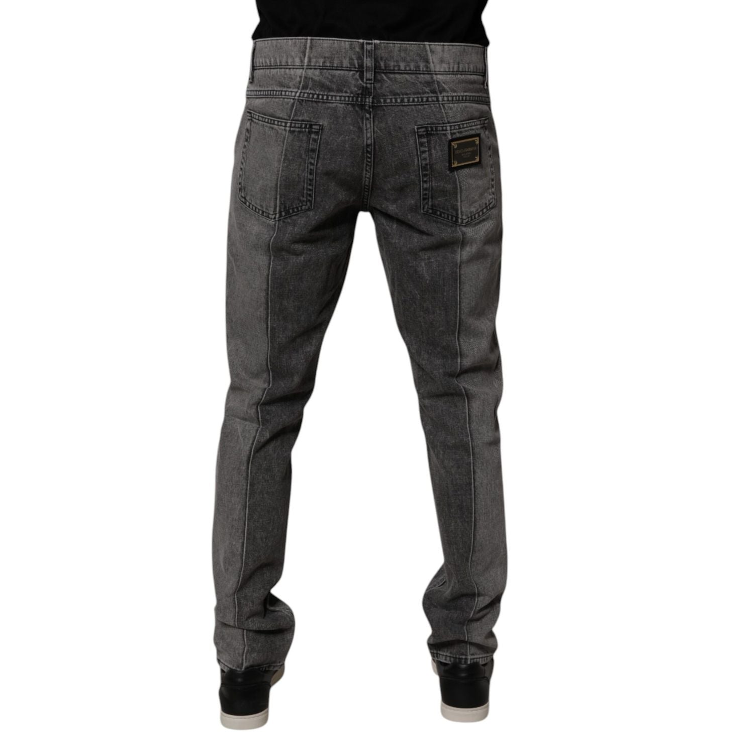 Dolce & Gabbana Two Tone Gray Cotton Denim Jeans
