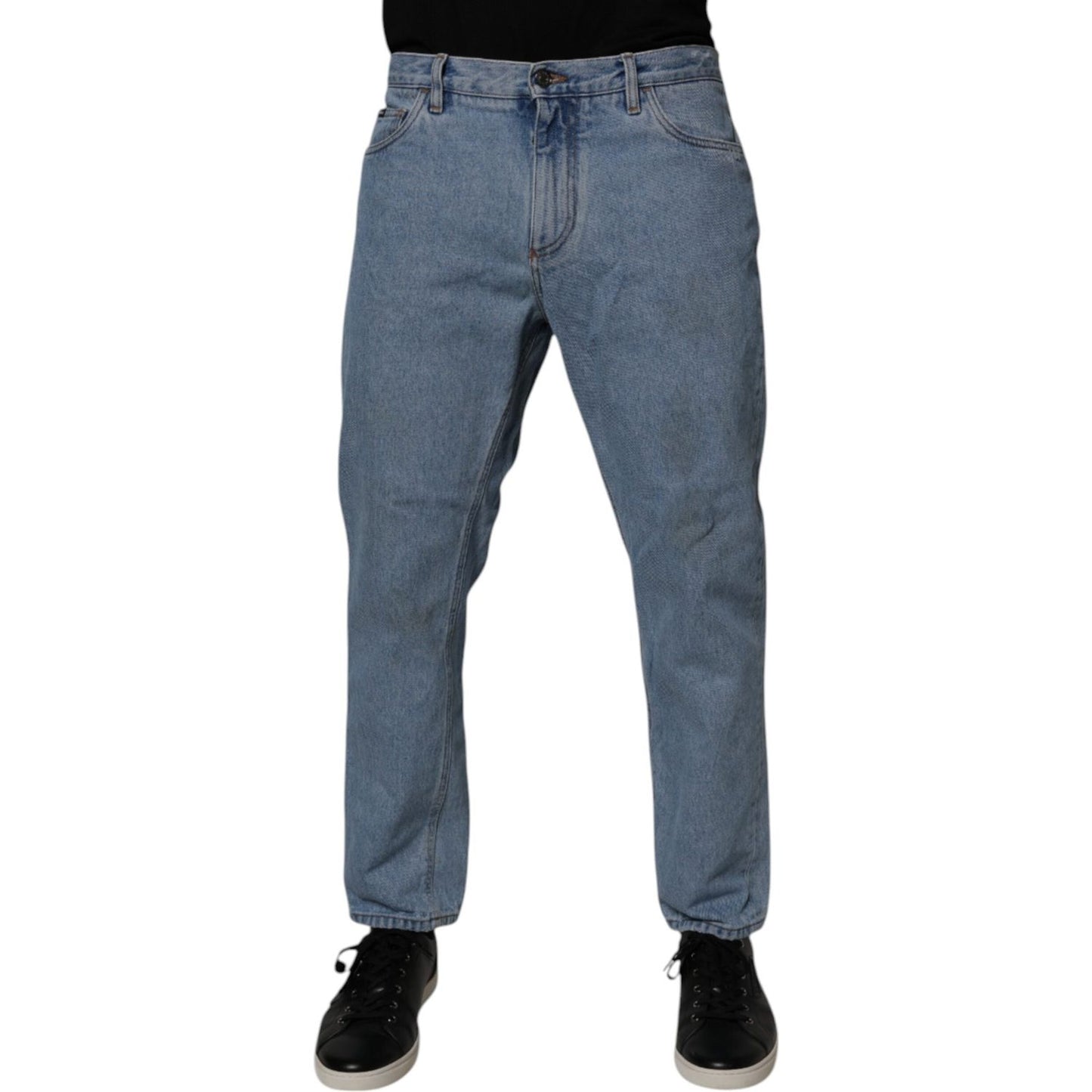 Dolce & Gabbana Blue Cotton Skinny Men Denim Mid Waist Jeans PAN75270-50
