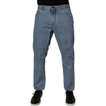 Dolce & Gabbana Blue Cotton Skinny Men Denim Mid Waist Jeans PAN75270-50