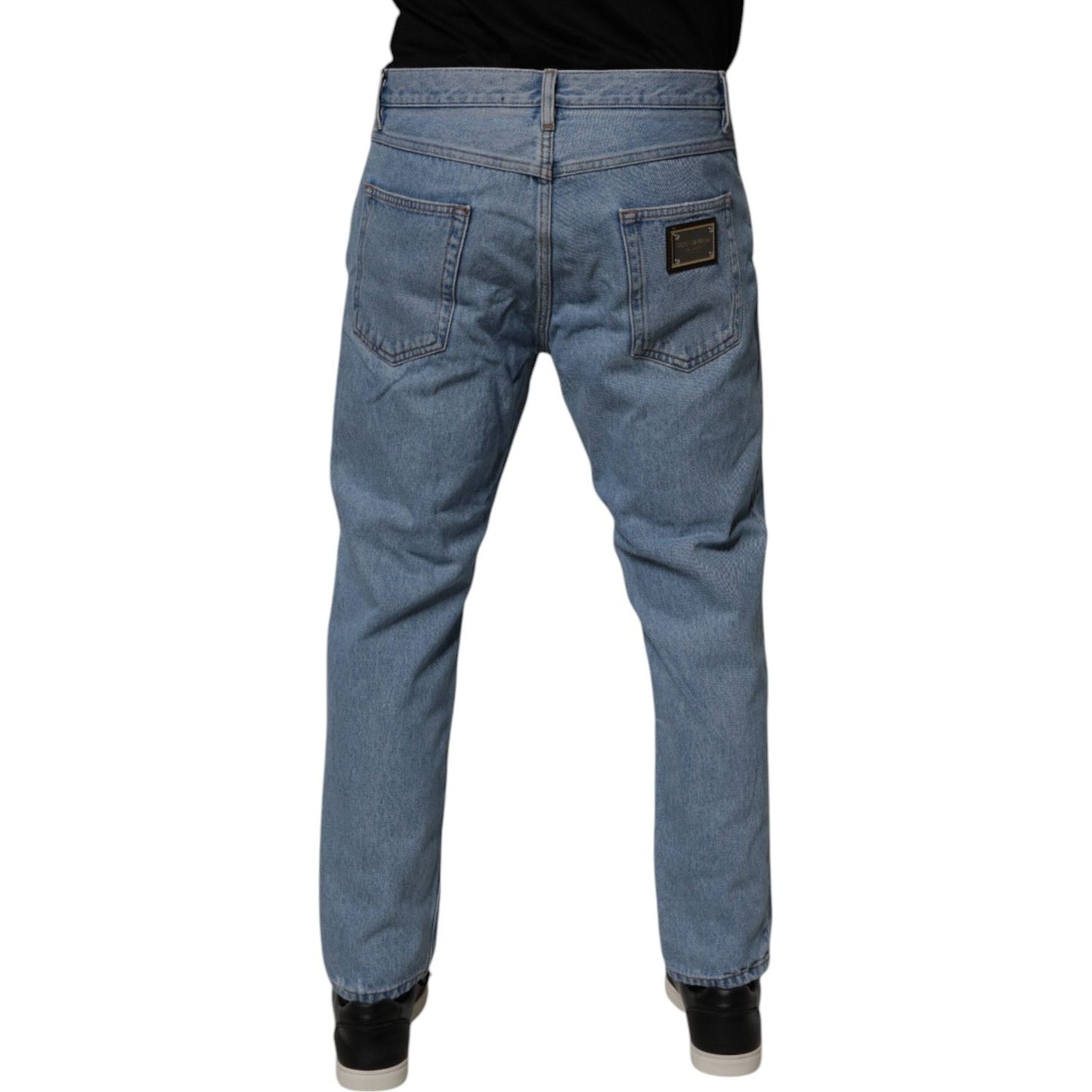 Dolce & Gabbana Blue Cotton Skinny Men Denim Mid Waist Jeans PAN75270-50