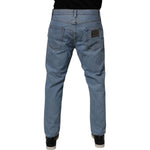 Dolce & Gabbana Blue Cotton Skinny Men Denim Mid Waist Jeans PAN75270-50