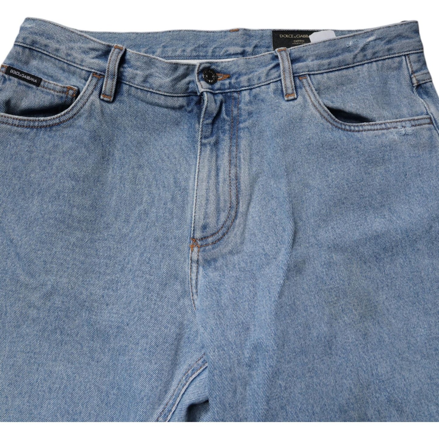 Dolce & Gabbana Blue Cotton Skinny Men Denim Mid Waist Jeans PAN75270-50