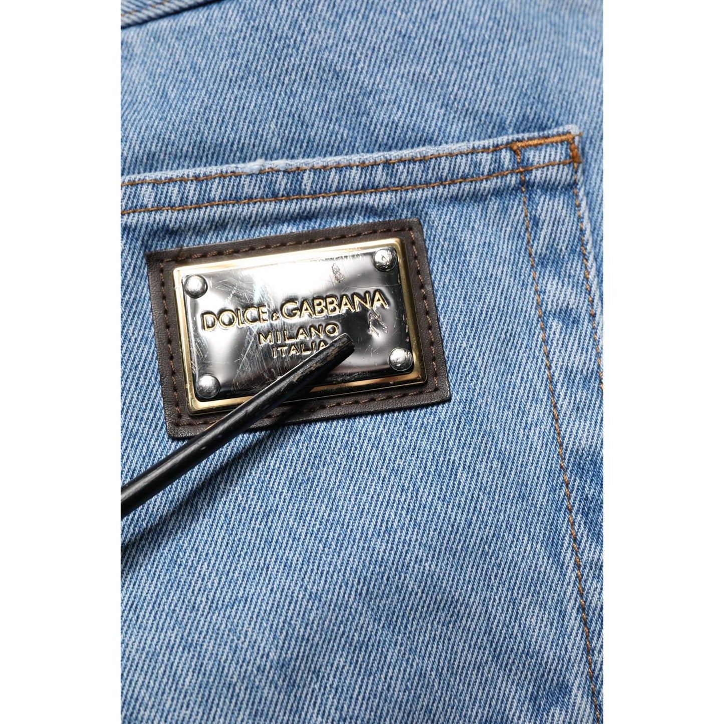 Dolce & Gabbana Blue Cotton Skinny Men Denim Mid Waist Jeans PAN75270-50
