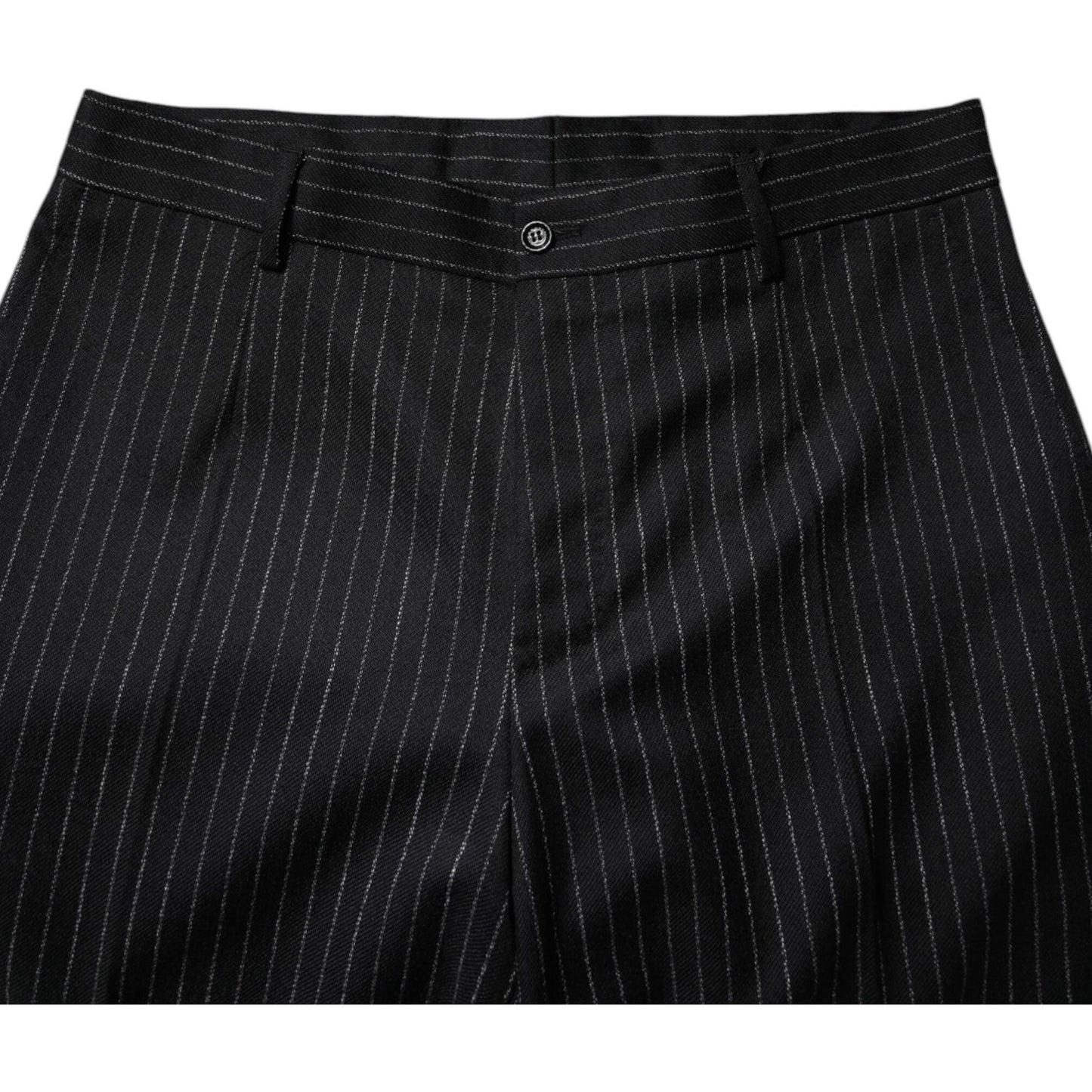Dolce & Gabbana Black Stripes Wide Leg Formal Men Dress Pants PAN75359-48