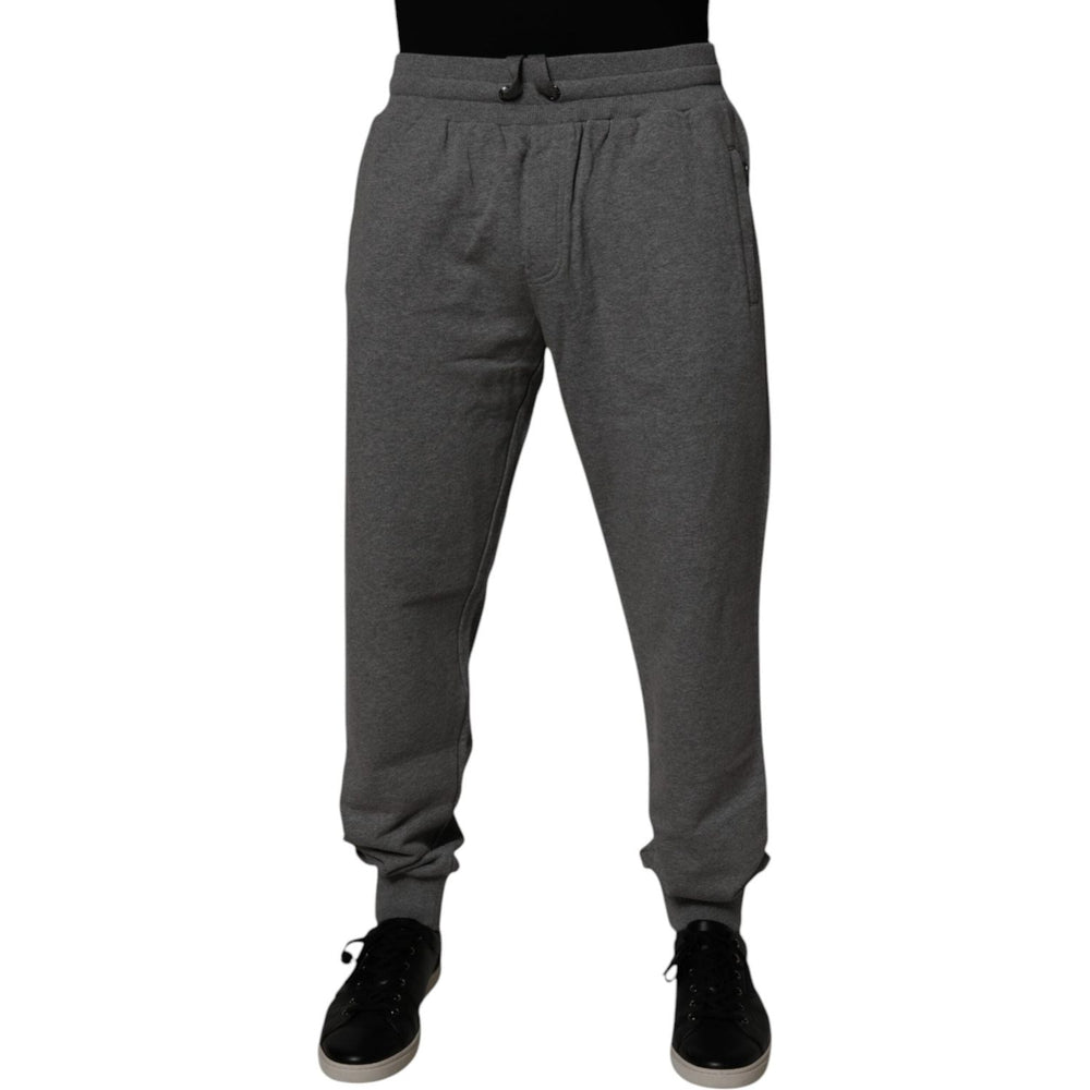 Dolce & Gabbana Gray Logo Cotton Jogger Men Sweatpants Pants PAN75716-54